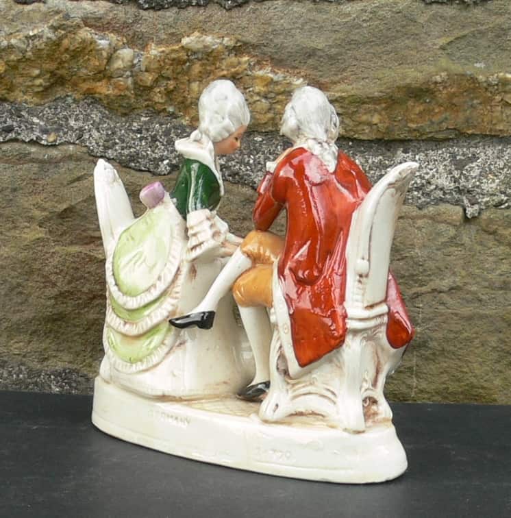 Antique Grafenthal  Porcelain Regency Couple Playing Draughts 21729